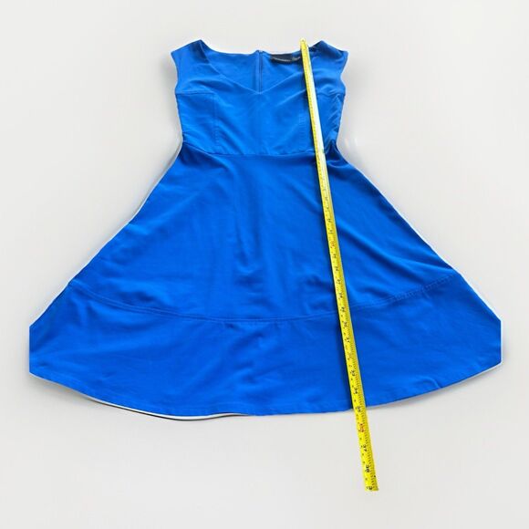 Cynthia Rowley Royal Blue Fit Flare Stretch Soft Dress w V- neck Size XS - Picture 4 of 16